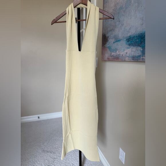 WeWoreWhat Viscose Nylon Halter Neck Midi Dress Women’s Small Tan - Picture 3 of 6